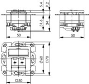 Telegärtner AMJ45 8/8 Up/50 Cat.6A alpinweiss 100000007