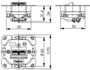 Telegärtner AMJ45 8/8 Up/0 Cat.6A ohne Z-Pl. 100022956