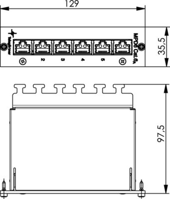 Telegärtner Mini-Verteiler Cat.6A MPD6-HS K 3HE/8TE 100006991