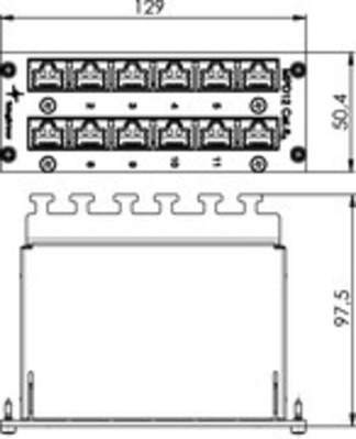 Telegärtner Mini-Verteiler Cat.6A 3HE MPD12-HS K 10TE 100007000