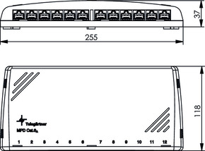 Telegärtner Mini-Verteiler Cat6A MPD12-HS K apws 100006997