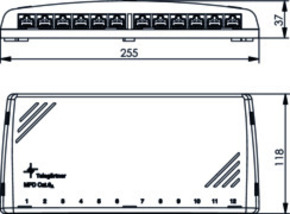 Telegärtner Mini-Verteiler Cat6A MPD12-HS RAL7035 100006998
