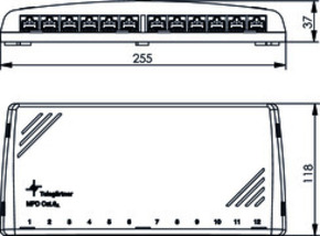 Telegärtner Mini-Verteiler Cat6A MPD12-HS RAL7035 100006998