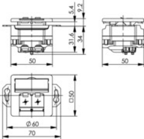 Telegärtner AMJ45/B8/8 Up/50Cat.6A apws m.2Loch Trageri 100022957