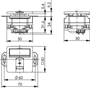 Telegärtner AMJ45/B8 Up/50 Cat.6A apws mit 2-Loch Tragering 100022961