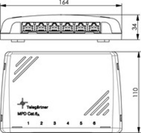 Telegärtner Mini-Verteiler ungeschirmt MPD6-H K Cat.6 100006990
