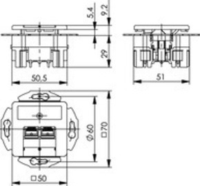 Telegärtner Anschlussdose Cat.6A apws UMJ45 8/8 K UP/50 100022962