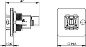 Telegärtner STXV14 RJ45 Zentr.-Flansch RJ45Kupplung Cat.6 M 100007424
