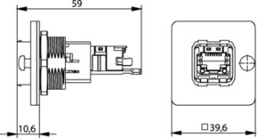Telegärtner STXV14 RJ45 Zentr.-Flansch RJ45Modul A Cat.6A M 100007425