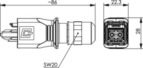 Telegärtner STX V14 2SC Steckerset MM M 100007618