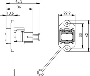 Telegärtner STX V14 Norm-Flanschset SC-RJ Kupplung SM M 100007628