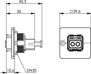 Telegärtner STXV14 RJ45 Zentr.-Flansch SC-RJ Kupplung SM M 100007630