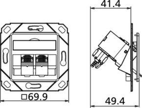 Metz Connect Anschlussdose C6Amodul Upk 2Port 270 Upk,rws 130B12D21102-E