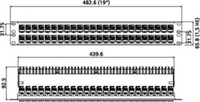 Metz Connect Patchfeld C6Amodul 48Port 1,5HE, 180 Edelstahl 130B11P4-E
