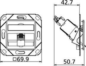 Metz Connect Anschlussdose C6Amodul Upk 1Port 180 Upk,rws TN C6Amod-1UPk-180rw