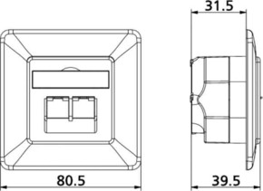 Metz Connect Anschlussdose C6A UP 2xRJ45,UP,rws TN EDATC6A-2UP-rws