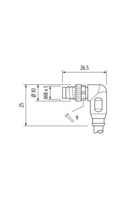 Murrelektronik PUR 3x0.25 schwarz UL/CSA +schleppk. 0,15m 7000-88081-6300015