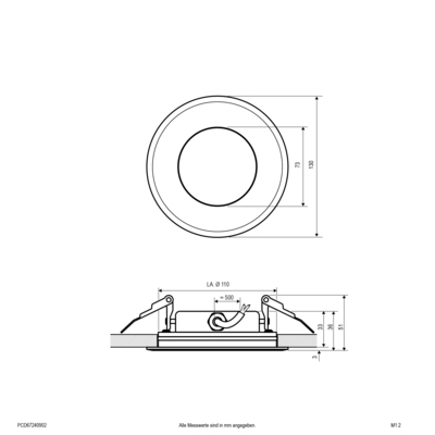 EVN Lichttechnik LED-Deckeneinbauleuchte IP67 PCD67240902