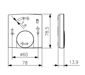 Alre-it Raumtemperaturregler AP Umsch.2A,2Rohranlage RTBSB-201.065