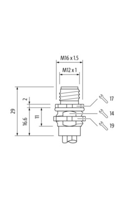 Murrelektronik Power Flanschstecker 7000-P4282-9800150