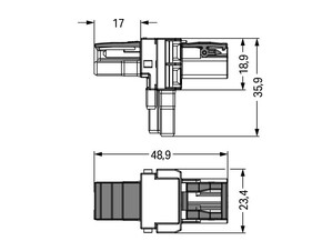 WAGO GmbH & Co. KG T-Verteiler 2-polig,Kod. B 770-2601/082-000