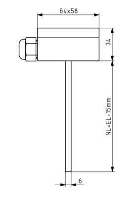 Alre-it Einbaukanalfühler PT1000,100 lang,2-L EKFP1000/100