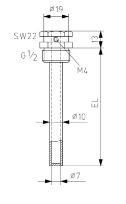 Alre-it Tauchhülse Messing, 200mm lang THMs/200