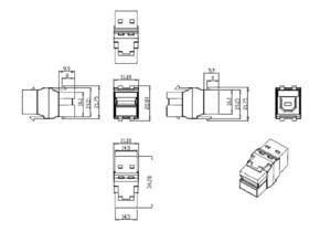 EFB-Elektronik USB2.0 Adapter schwarz A/B Snap-In EB534
