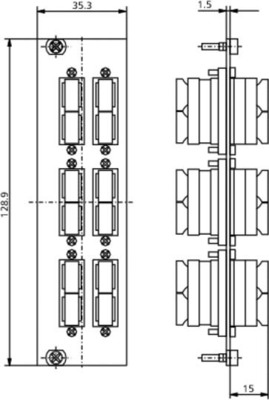 Metz Connect Frontplatte OpDAT REGpro 6xSC-D MM 15024AC206-E