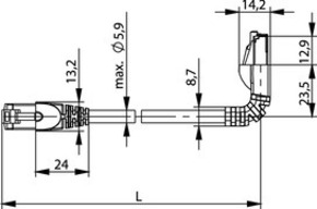 Telegärtner Patchkabel S/FTP 6A gr 0,5m 1x270Grd 100008040