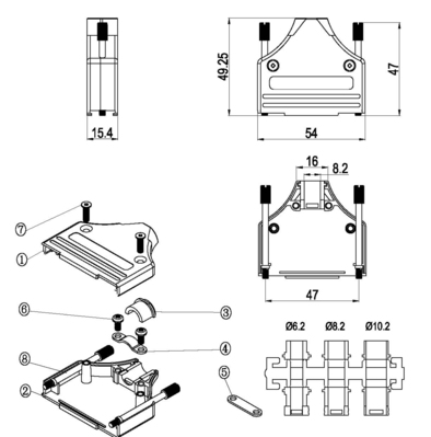 EFB-Elektronik D-Sub Vollmetallhaube E-MHDM 25-K 29472.1