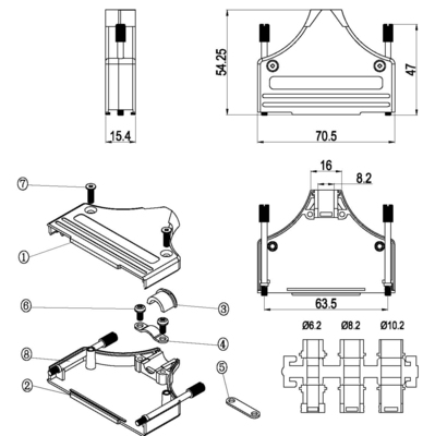 EFB-Elektronik D-Sub Vollmetallhaube E-MHDM 37-K 29473.1