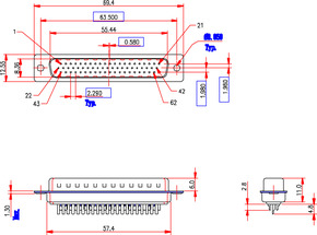 EFB-Elektronik D-Sub Lötstecker E-HDS 62 LL/Z 34506.1