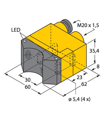Turck Sensor induktiv NI4-DSU35TC-2Y1X2