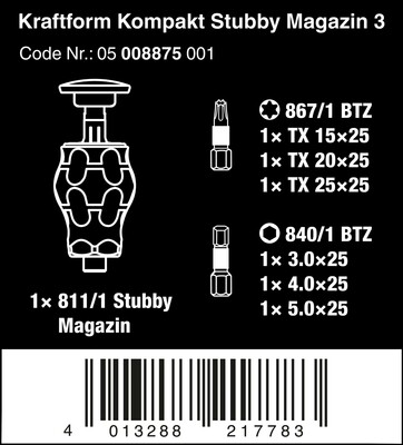 Wera Werk Bits-Handhalter mit 6 Bits 05008875001