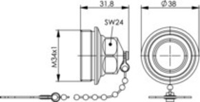 Telegärtner TOC Steckerschutzkappe Messing vernickelt 100022746