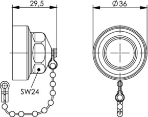Telegärtner TOC Flanschschutzkappe Messing vernickelt 100022745