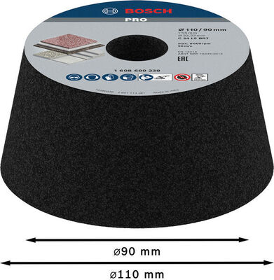 Bosch Power Tools PRO Stone Konischer Schleiftopf 90 x 110 1608600239