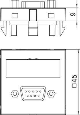 OBO Bettermann Vertr Multimediaträger D-Sub9 45x45mm sw-gr MTG-DB9 F SWGR1