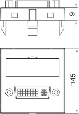 OBO Bettermann Vertr Multimediaträger DVI 45x45mm sw-gr MTG-DVI S SWGR1