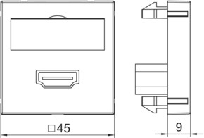OBO Bettermann Vertr Multimediaträger HDMI 45x45mm aluminium lackiert MTG-HD F AL1