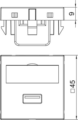 OBO Bettermann Vertr Multimediaträger USB 3.0A 45x45mm aluminium lackiert MTG-U3A S AL1