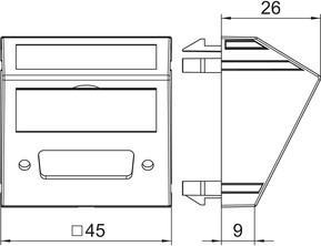 OBO Bettermann Vertr Multimediaträger DVI 45x45mm reinweiß MTS-DV O RW1