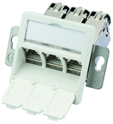 Telegärtner Modulaufnahme AMJ-S 3-fach ch UP/50flexCat6A T568A 100022967