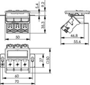 Telegärtner Modulaufnahme AMJ-S 3-fach ch UP/50flexCat6A T568A 100022967