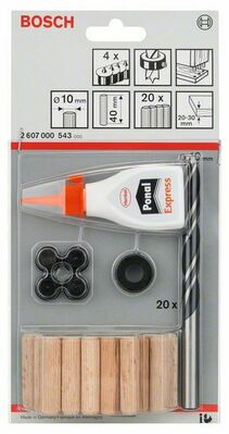 Bosch Power Tools Holzdübel-Set 27-tlg, 10mm 2607000543