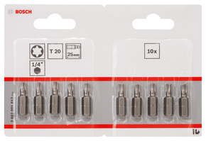 Bosch Power Tools Schrauberbit Extra-Hart T20 25 mm 10er-Pack 2607001612