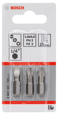 Bosch Power Tools Schrauberbit-Set Extra-Hart 2607001766