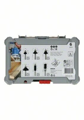 Bosch Power Tools Rand-/Kantenfräser 6-tlg Set, 1/4 Zoll 2607017470
