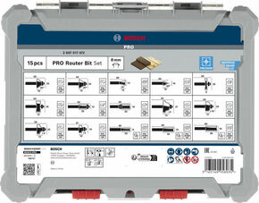 Bosch Power Tools PRO Nutfräser- Set, gemischt Schaft 8 mm 2607017472